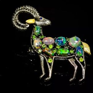 Beautiful Genuine Ethiopian Opal Brooch